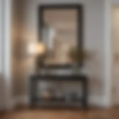Sophisticated Slim Entryway Table Design Elegant slim entryway table with decorative items