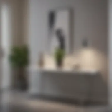 Stylish Slim Table in a Contemporary Setting Modern slim table in minimalist hallway