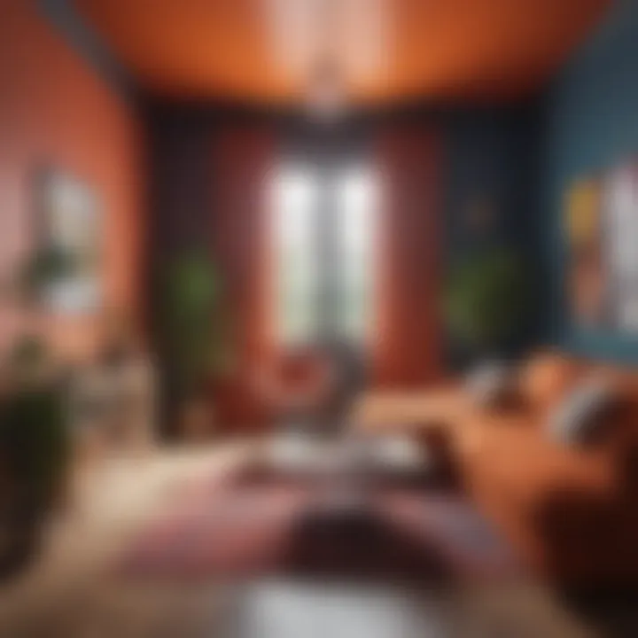 A vibrant color scheme enhancing a compact living space