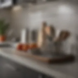 Stylish countertop organizer showcasing various kitchen tools.