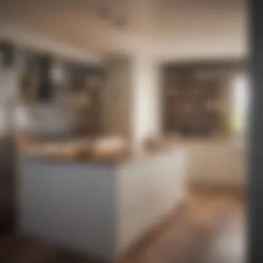 Efficient Small Kitchen Layout Functional layout showcasing a compact kitchen island and efficient storage