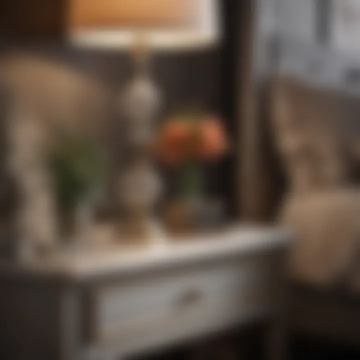 Elegant bedside table with decorative elements