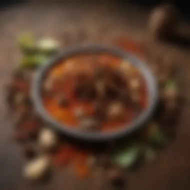 Exotic Amazonian Spices A vibrant display of exotic spices from the Amazon rainforest