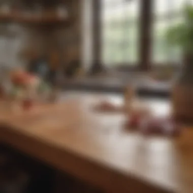 Maintenance tips displayed on a butcher block in a kitchen setting