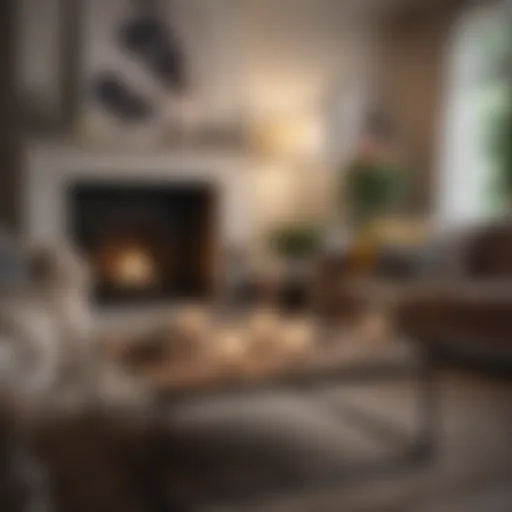 A cozy living room with fresh flowers and candles
