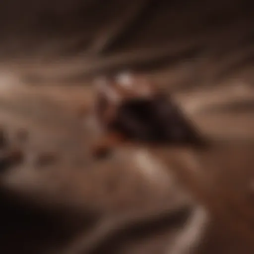 Close-up of chocolate stain on fabric
