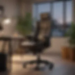 Ergonomic home office chair and desk setup