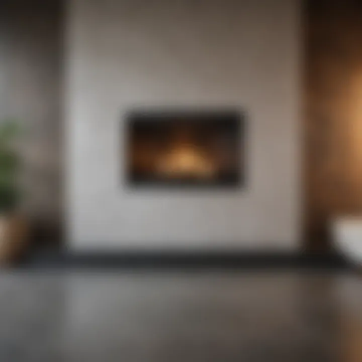 Stylish living room with a textured tile fireplace as the focal point