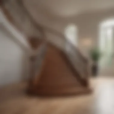 Elegant wooden staircase featuring a stylish runner