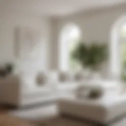 A stunning white sectional sofa in a minimalist living room