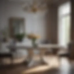 A beautifully painted dining table showcasing a modern design