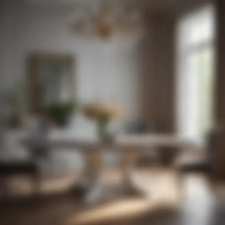 A beautifully painted dining table showcasing a modern design