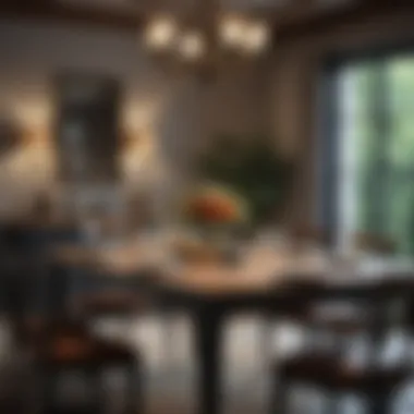 A well-prepared dining table area ready for painting