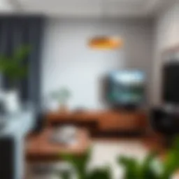 Elegant wooden TV table blending with modern decor