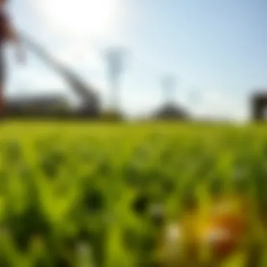 Healthy lawn thriving under sunlight