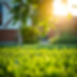 Vibrant green lawn with freshly planted grass seed
