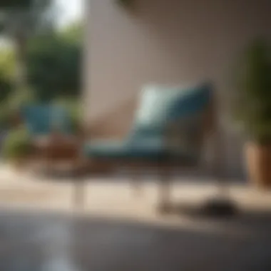 Aesthetic Outdoor Chair with Cushions Aesthetic outdoor chair with cushions on a patio