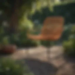 Stylish outdoor chair set up in a garden