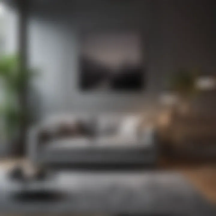 Stylish room with gray furniture complementing decor