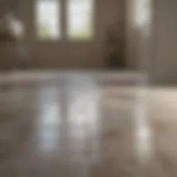 Clean tile floors reflecting light