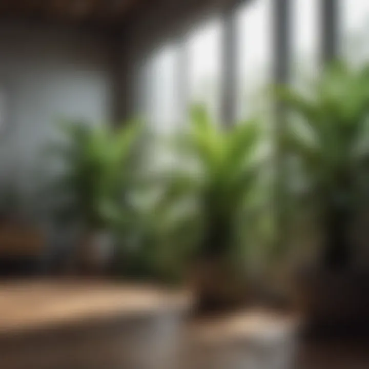 A variety of house plants arranged aesthetically with moisture indicators
