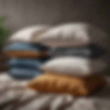 Pillows arranged to represent different sleep styles