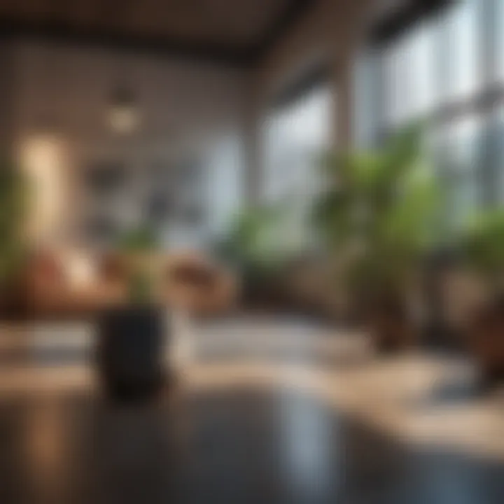 A serene indoor space featuring houseplants enhancing the aesthetic.