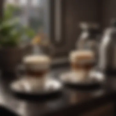 Elegant Coffee Presentation Luxurious coffee setup with beautifully presented cups
