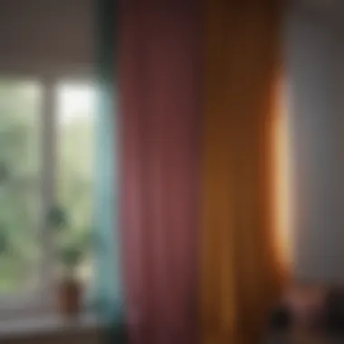 Contrasting Colors: Enhancing Window Aesthetics A beautifully styled window with contrasting colors in double curtains