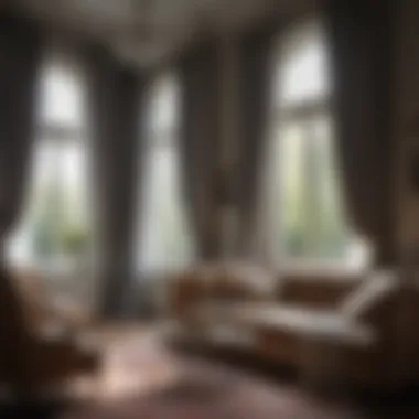 Layered Elegance: The Double Curtain Look Elegant living room showcasing the double curtain look with layered fabrics