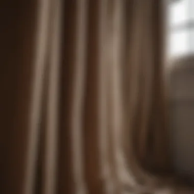 Close-up of fabric textures used in double curtain design
