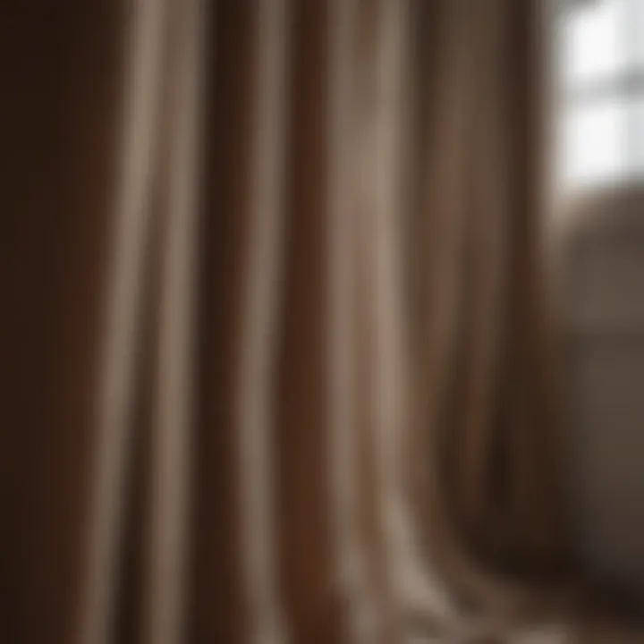 Close-up of fabric textures used in double curtain design