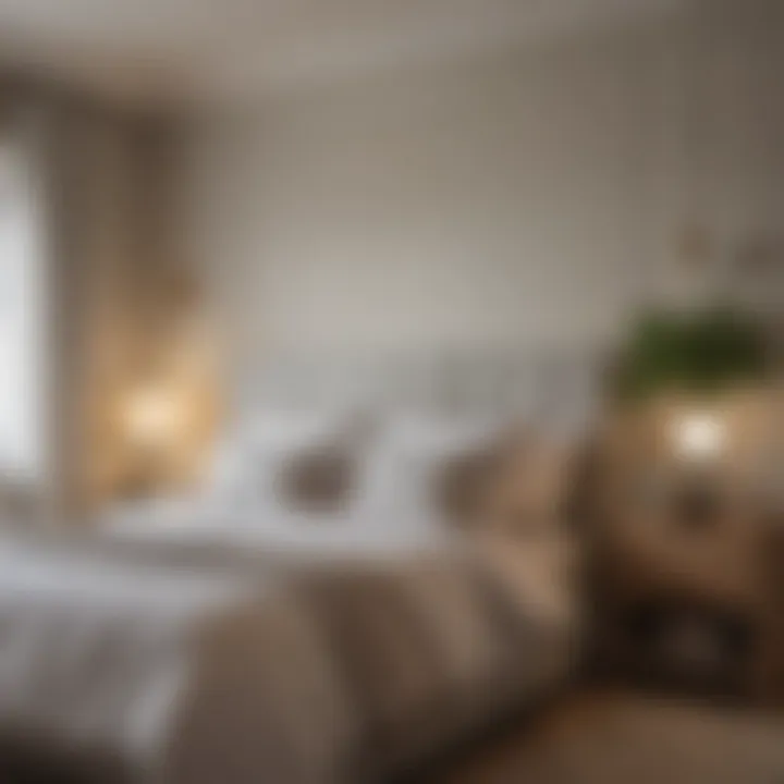 A serene bedroom featuring calming colour combinations