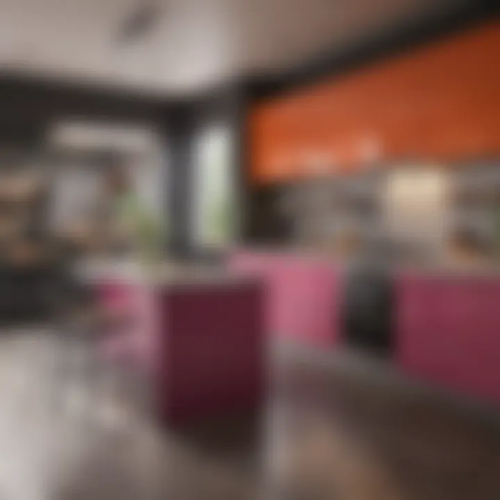 A vibrant kitchen with an energetic colour scheme