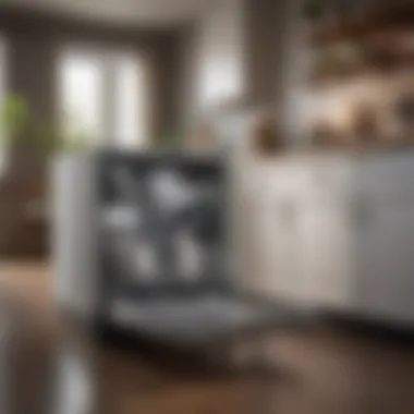 Quiet running dishwasher in a serene kitchen