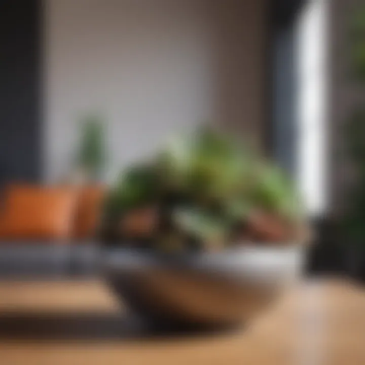 Succulents integrated into a minimalist living room design, enhancing the decor.