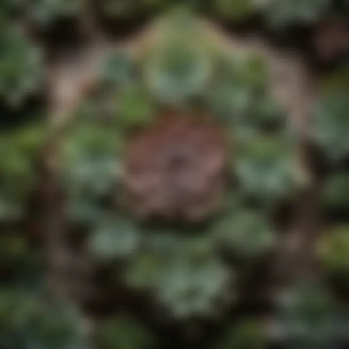 A creative wall installation featuring an array of succulents in geometric frames.
