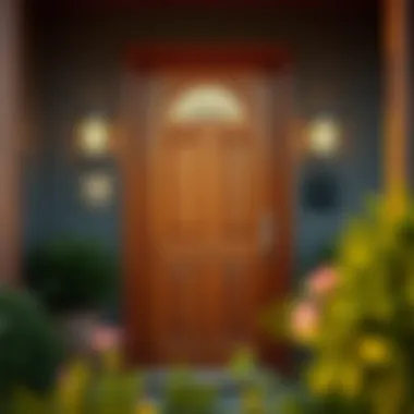 Enhanced Security in Door Design Robust front door equipped with advanced security features.