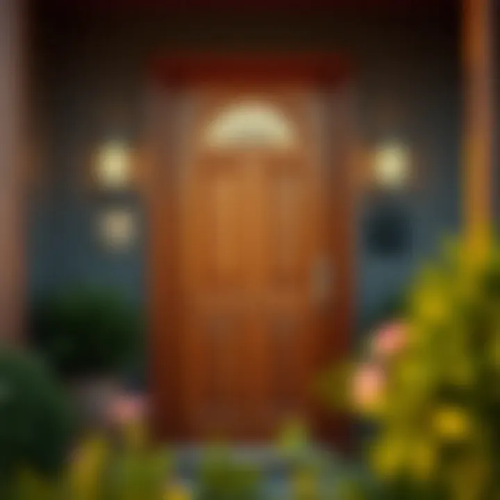 Enhanced Security in Door Design Robust front door equipped with advanced security features.