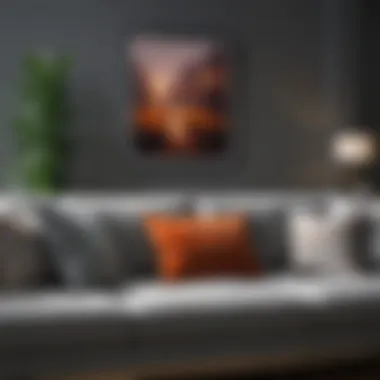 An Elegant Color Palette Complementing a Grey Couch Elegant color palette complementing a grey couch