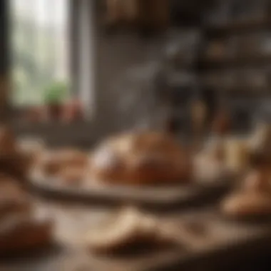 A sophisticated bread-making setup featuring essential tools and equipment.