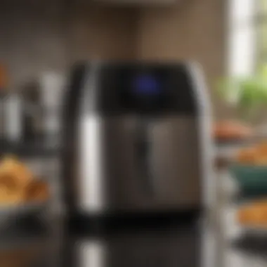 An elegant air fryer showcased on a kitchen countertop