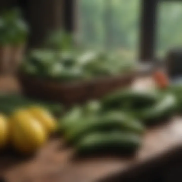 Bountiful harvest of zucchini displayed on a rustic table