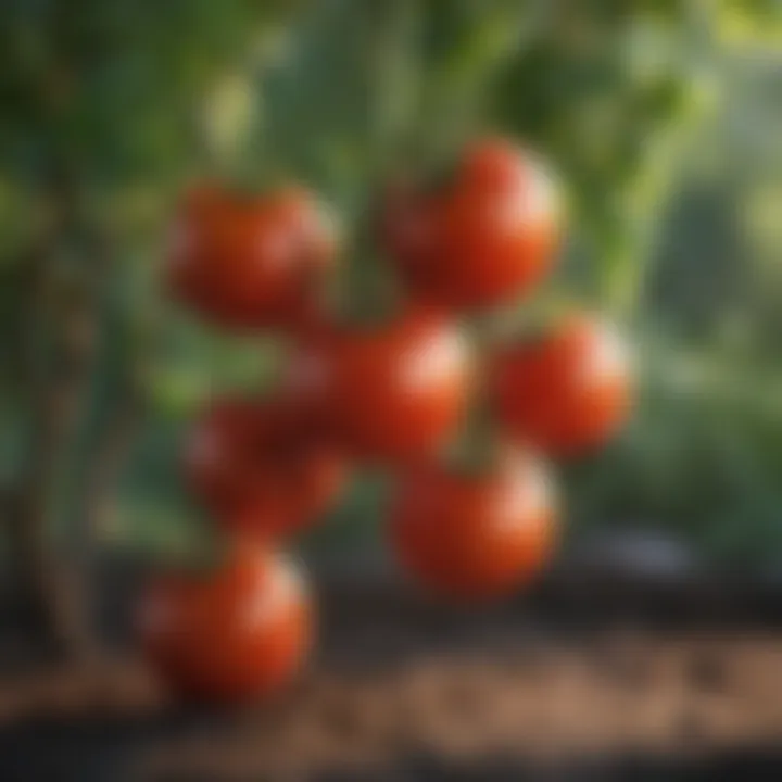 Colorful assortment of ripe tomatoes on the vine