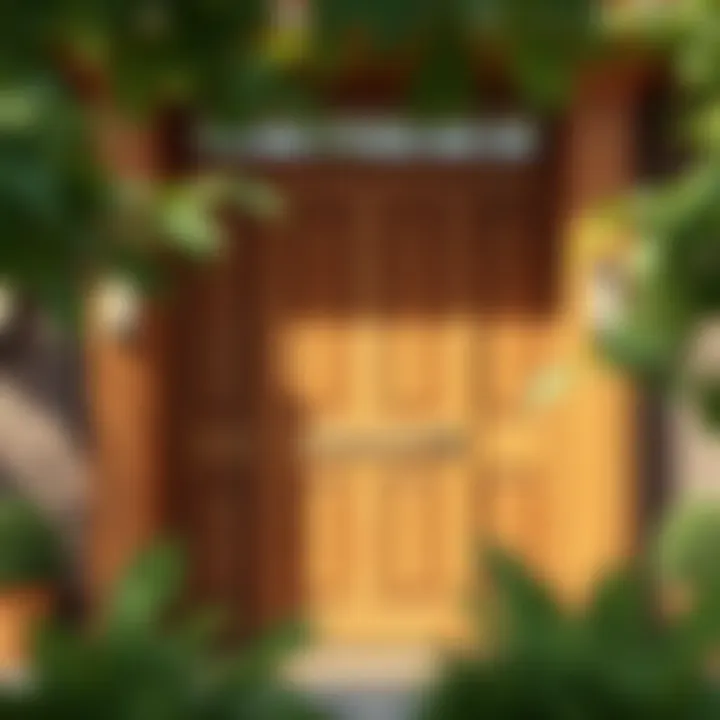 Elegant Wooden Front Door Elegant wooden front door with rich natural finish