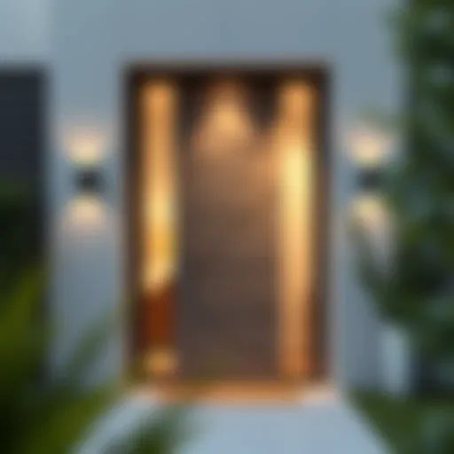 Sleek modern front door with unique geometric design