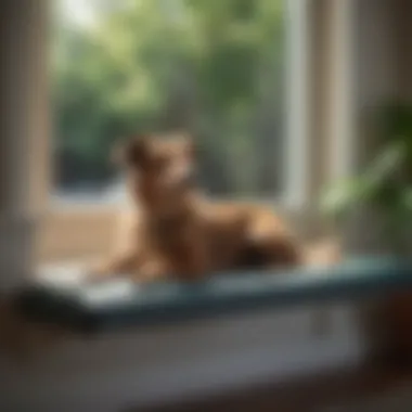 Dog comfortably resting on a well-designed under window bench