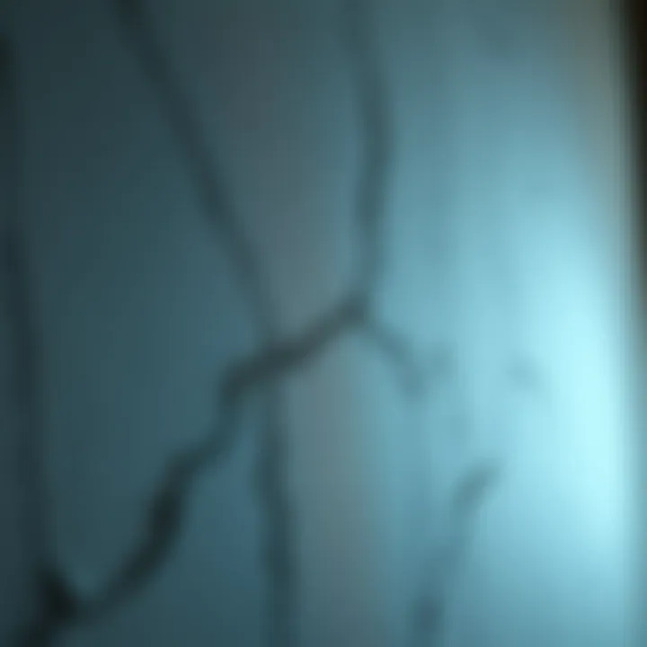 Illustration showing diagnostic methods for assessing drywall cracks