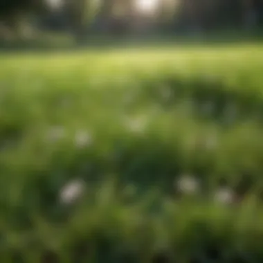 Healthy clover interspersed in a lush green lawn