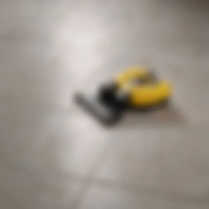Application of grout cleaner on tiled surfaces